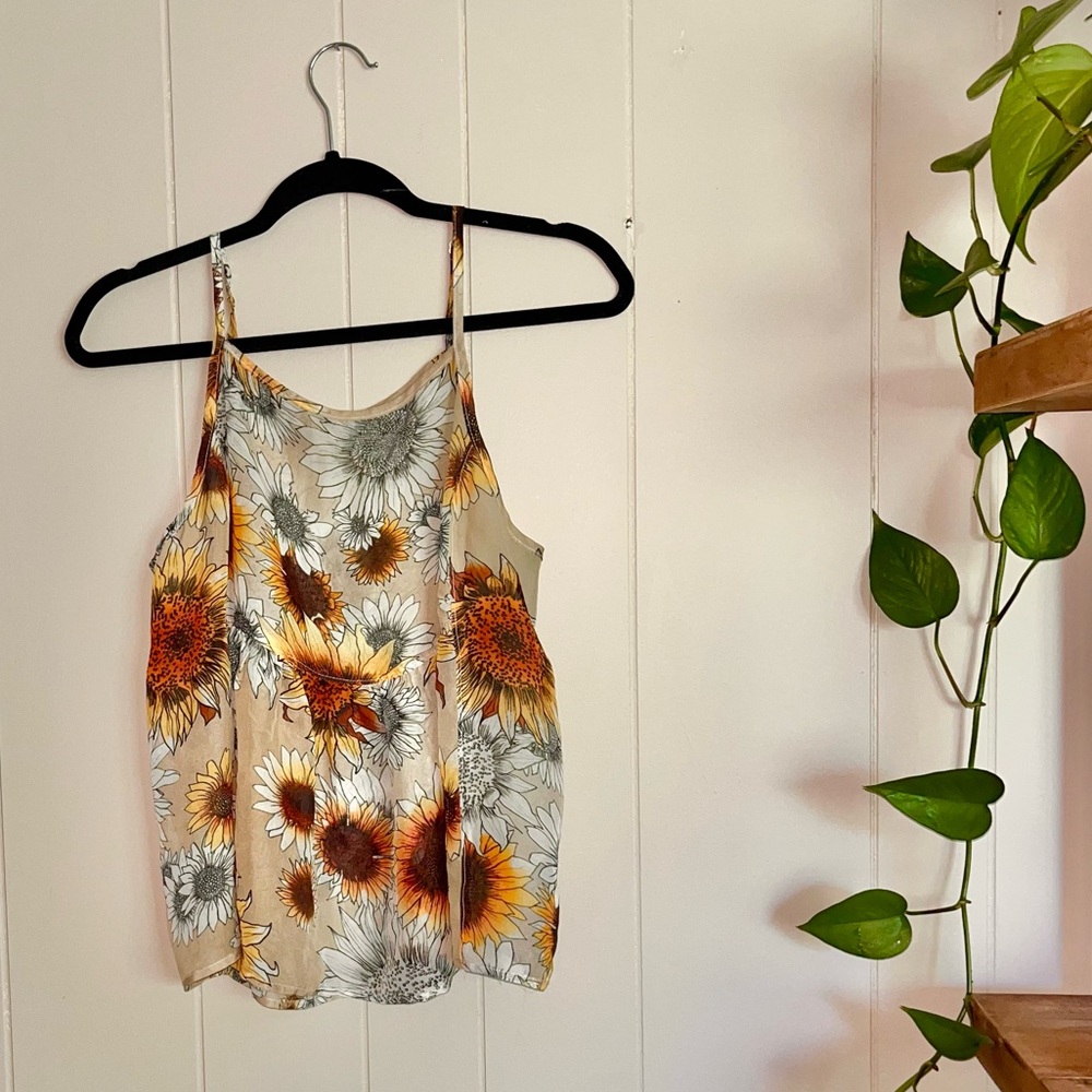 Sunflower Print Camisole Top